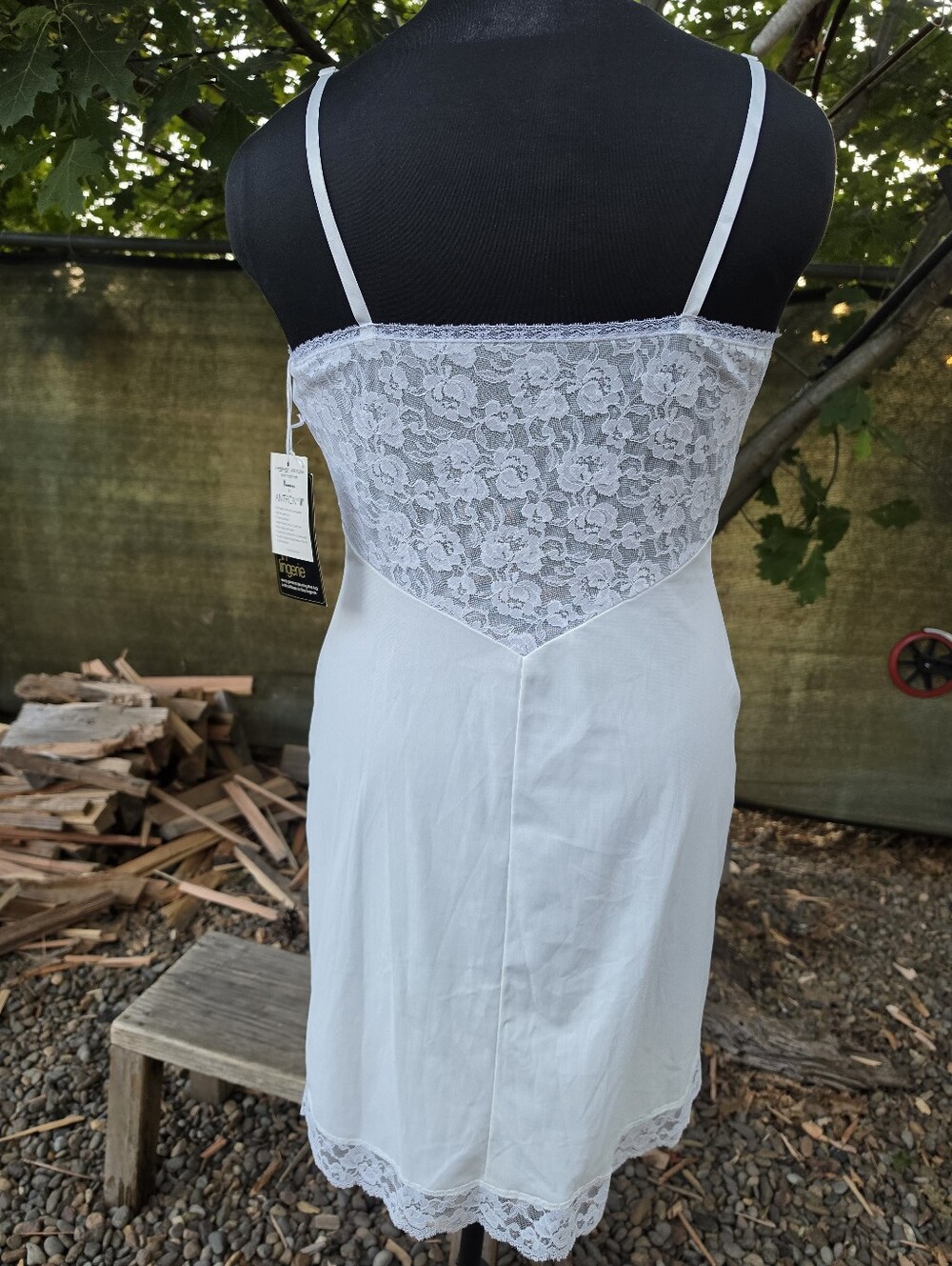 Vtg 70's White Lace Slip Dress Coquette Dollette Nymphet Angelcore Cottagecore - Picture 4 of 9
